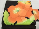 平和屋着物◎塩瀬 九寸名古屋帯 作家物 ろうけつ染め 草花文 逸品 DAAD5573rt