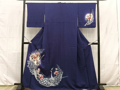 平和屋着物■訪問着 孔雀牡丹文 暈し染め 正絹 逸品 BAAS3791hz 平和屋着物■訪問着 孔雀牡丹文 暈し染め 正絹 逸品 BAAS3791hz