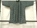 平和屋着物●和装コート 久留米絣 単衣 綿 抽象文様 逸品 DAAK9316cm