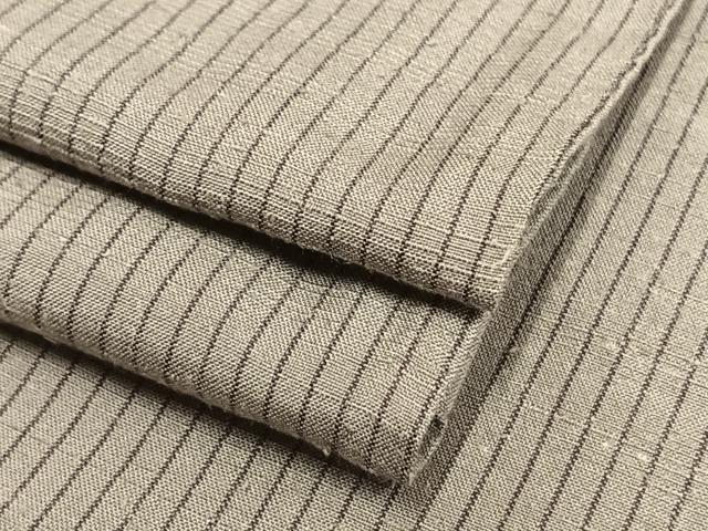 平和屋着物▽上質な紬　単衣　縞　正絹　逸品　AAAV8366fy