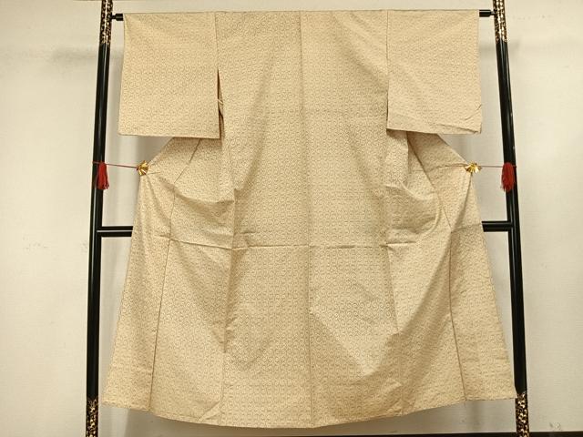 平和屋の平和屋着物▽上質な紬 単衣 幾何学文 正絹 逸品 AAAV8368fy｜アングル2