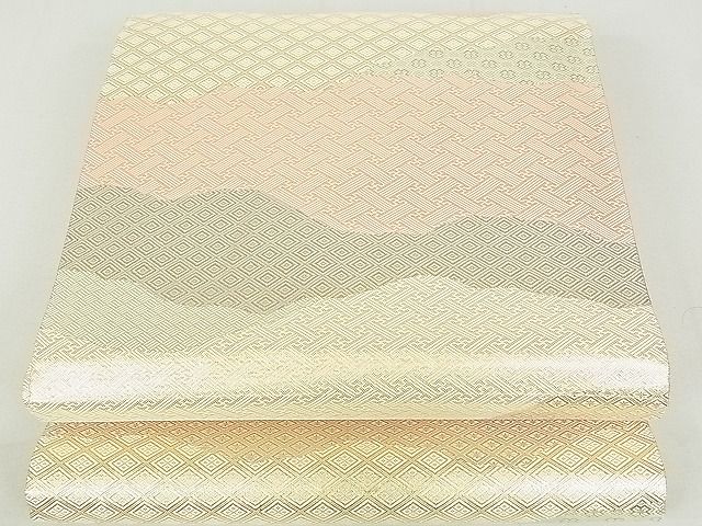 平和屋着物■佐賀錦 両面六通柄袋帯 吉祥文 金糸 逸品 DAAA3119rt