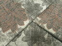 平和屋着物▽上質な紬 単衣 草花文 正絹 逸品 AAAV8413fy