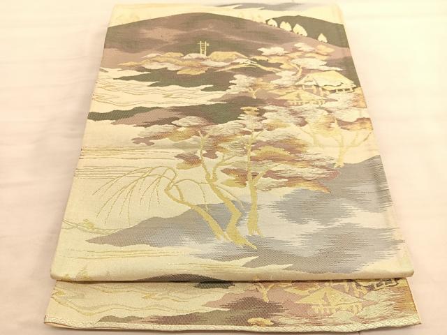 Other - 平和屋着物◎六通柄　京袋帯　遠山風景文　金銀糸　正絹　逸品　BAAV3476hv