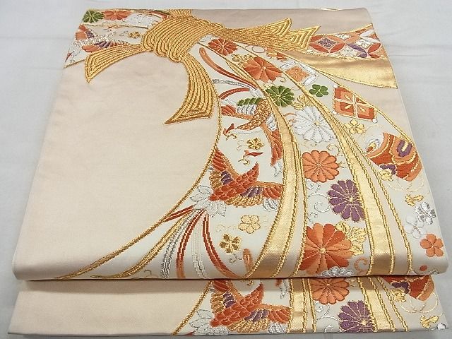 平和屋着物■六通柄袋帯 唐織 束ね熨斗吉祥文 金銀糸 逸品 ap4983