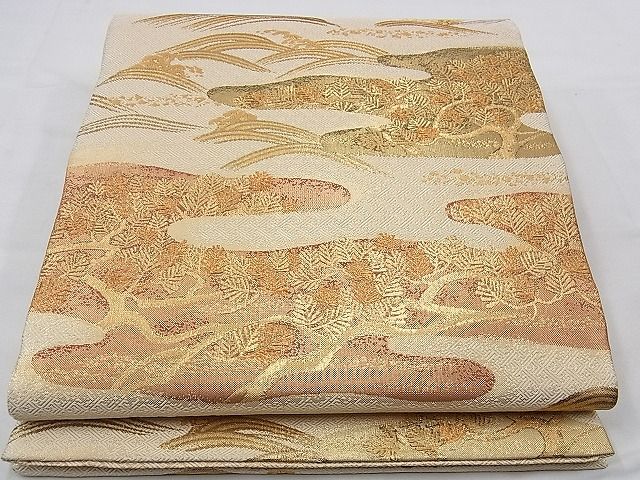 平和屋着物■佐賀錦 六通柄袋帯 浜松 金糸 逸品 n-bg0376