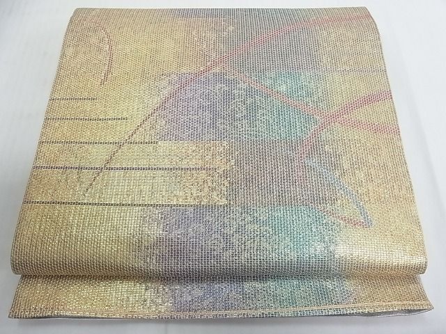 平和屋着物■六通太鼓柄袋帯　吉祥文　金糸　逸品　ea1250