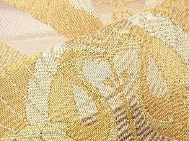 平和屋着物■西陣の名門　本家加納　六通柄　本袋帯　松喰い向かい鶴菱　手織　金糸　逸品　n-me1228
