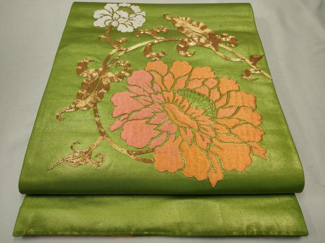 平和屋着物■太鼓柄袋帯　唐織　総刺繍　駒刺繍　正絹　逸品　CAAM8027in