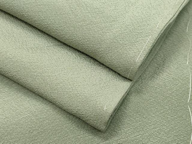 平和屋着物●上質な色無地　山葵色　正絹　逸品　未使用　CABC8232gh