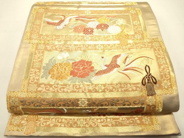 平和屋着物◎六通柄袋帯　唐織　鳳凰花文　金銀糸　正絹　逸品　DAAS9660zy