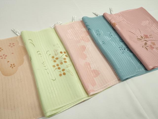 ■■■　商品詳細　■■■ 【正絹・未使用】 状態は特に目立ったシミ汚れなどもなく大変良い状態です。 大変上質な逸品になります。 お安く出品致しますので、是非この機会にいかがでしょうか？ ※素材は全て正絹です。 ■■■　注意事項　■■■ ■モニター発色の具合により色合いが異なる場合がございます。 ■寸法は多少の誤差が生じる場合がございますのでご了承ください。 ■縫込みの長さが左右非対称の場合は短い部分を記載しております。 左右非対称であってもご返品・お値引き等の保証は出来かねますので、ご了承の上ご購入をお願い致します。 ■シミ等のチェックには注意を払っておりますが、見落としがある場合もございますし、個人の見解も様々ですので神経質な方のご購入はお控えください。 ■箪笥に入っておりました着物や帯なので畳みシワや匂いがあるものもございます。 ■お休みは基本的に土日祝となりますが、その他臨時でお休みする場合がございますのでご了承ください。 ■商品の発送は平日のみの発送となります。 ■夜間と土曜、日曜日はお問い合わせの回答が遅れる場合がございます。 ■当店では、お直し、紋入れ、お手入れ等は承っておりません。 ■生地の状態（ヤケ、経年劣化等）によってはサイズ直しが出来ない場合がございます。 その点もどうかご了承のうえ、ご購入をお願いいたします。 ■弊社で取り扱う商品は一点ものにつき、時期や在庫状況に応じて金額が変更となる場合がございます。 ■検針は行っておりません。予めご了承いただきますようお願いいたします。 ■【洗える着物】と記載のある商品におきましては、商品お届け後に洗濯を行ってしまってからのご返品にはご対応しかねます。 念の為、専門店でのお手入れをお願いいたします。 ■着物のサイズ目安は下記を参考ください↓ ＜女性着物＞　お端折り次第で＋5?　−10?が着用可能サイズ 　例）身丈170?の場合、身長160?〜175? ＜男性着物＞　身丈＋約25?〜27?程が適応身長 　例）身丈155?の場合、身長180〜182?
