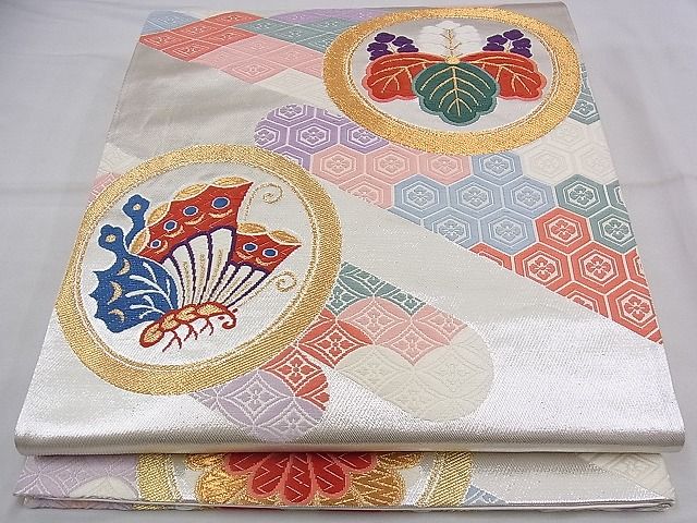 平和屋着物■六通柄袋帯 唐織 名家秀逸文 金銀糸 逸品 n-bg0327