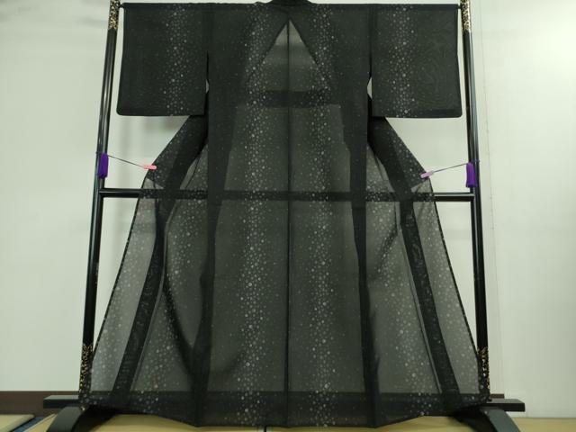乐天商城 - 平和屋本店＊極上　夏物　本場大島紬　夏大島　丸文　黒地　逸品　DZAA9904kh5