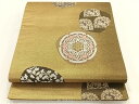 平和屋着物◎六通柄袋帯 正倉院花文 花兎 金糸 正絹 逸品 AAAO0495wt