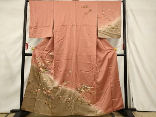 平和屋着物■訪問着 吉祥地紙花文 暈し染め 金彩 正絹 逸品 AAAT8833st 平和屋着物■訪問着 吉祥地紙花文 暈し染め 金彩 正絹 逸品 AAAT8833st