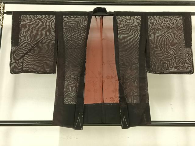 Haori - 平和屋着物▽羽織　スリーシーズン　春夏秋　塵除け　枝葉文　正絹　逸品　AAAZ9115fy