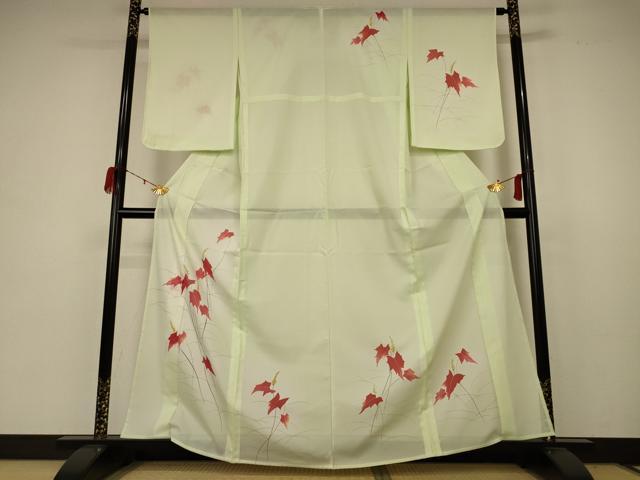 平和屋着物＊夏物 訪問着 絽 草花文 暈し染め 洗える着物 AABB8289jd