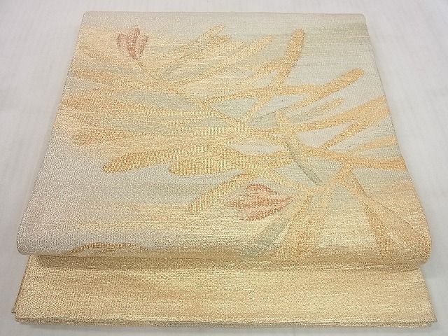 平和屋着物◎太鼓柄袋帯　松葉文　金糸　逸品　DAAA1876du