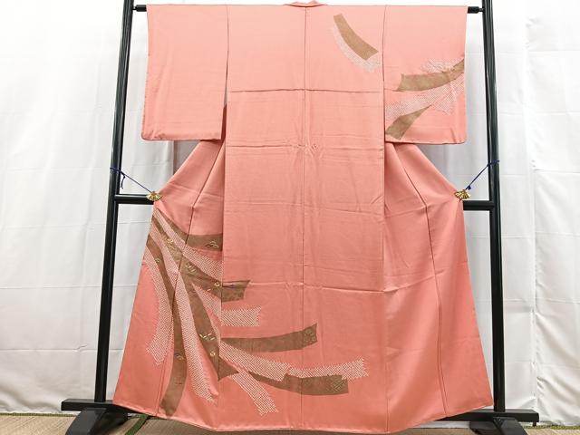 Rakuten - 平和屋着物■訪問着 絞り 刺繍 吉祥鬘帯花文 金彩 正絹 逸品 BAAX3140yc