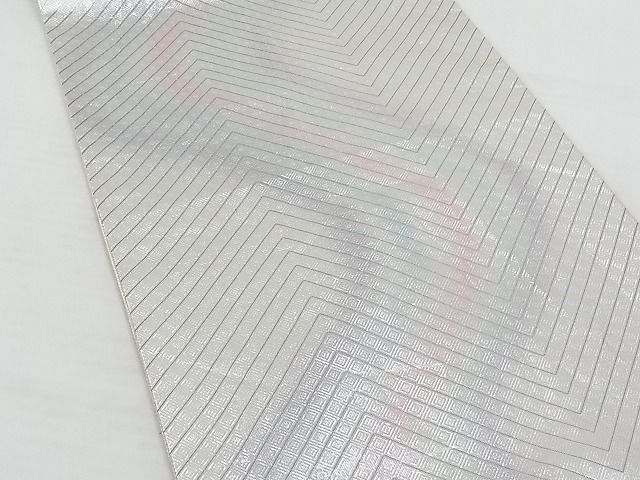 平和屋着物◎佐賀錦　六通柄袋帯　吉祥紋　銀糸　正絹　逸品　AAAI1206Ast