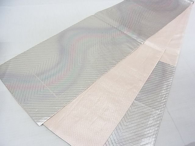 平和屋着物◎佐賀錦　六通柄袋帯　吉祥紋　銀糸　正絹　逸品　AAAI1206Ast
