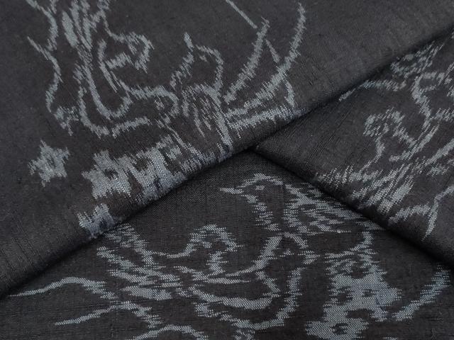 平和屋着物▽上質な紬　単衣　花鳥文　正絹　逸品　AAAS4956fy（楽天・平和屋）