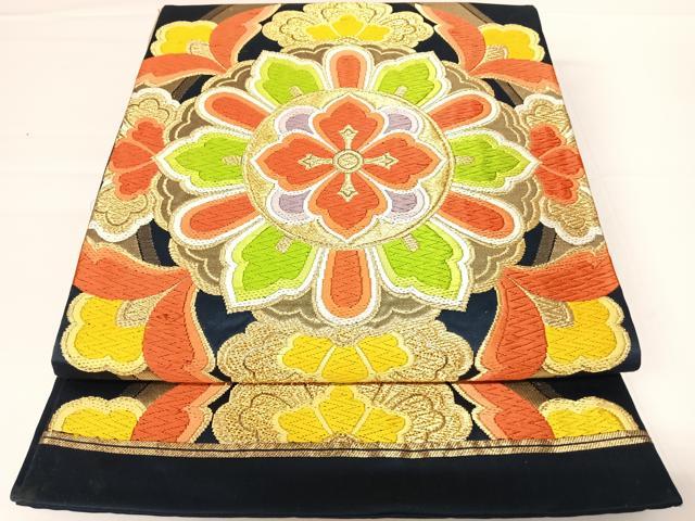 平和屋着物◎六通柄袋帯 唐織 立涌花文 金糸 正絹 逸品 AAAZ8254yx
