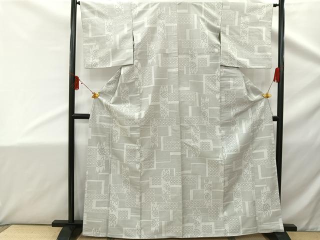 平和屋着物■上質な紬　幾何学花文　鈴乃屋扱い　正絹　逸品　AABD1188uw