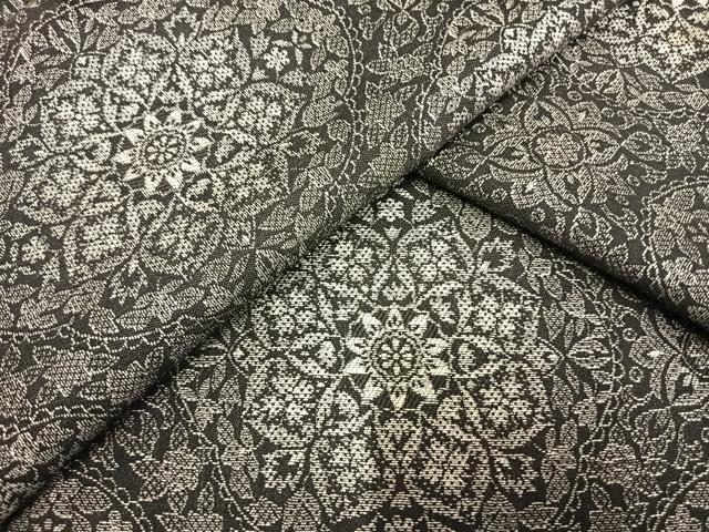 Rakuten - 平和屋着物▽お召　単衣　吉祥花文　黒地　正絹　逸品　AAAV2854fy
