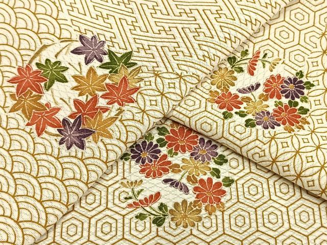 Kimono - 平和屋着物▽上質な小紋　単衣　草花文　正絹　逸品　AAAV8396fy