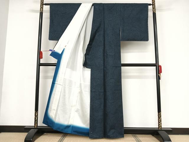 平和屋着物●本場大島紬　カタス9マルキ　葡萄蔦の葉文　ますいわ屋扱い　正絹　逸品　未使用　AAAX0325np