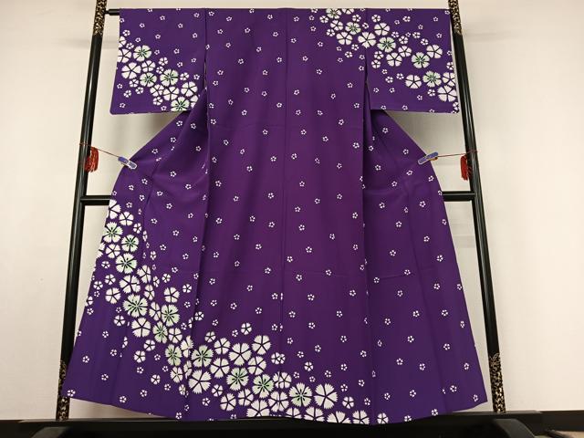 平和屋着物▽訪問着　単衣　舞花文　洗える着物　AABF1847jh