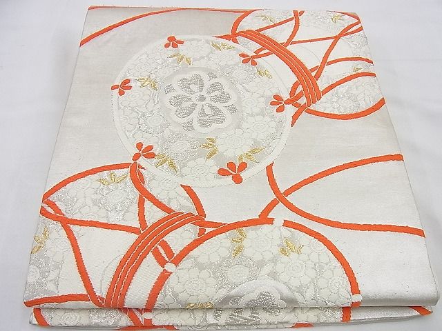 平和屋着物■六通柄袋帯　唐織　鼓花菱文　金銀糸　逸品 n-cw0192