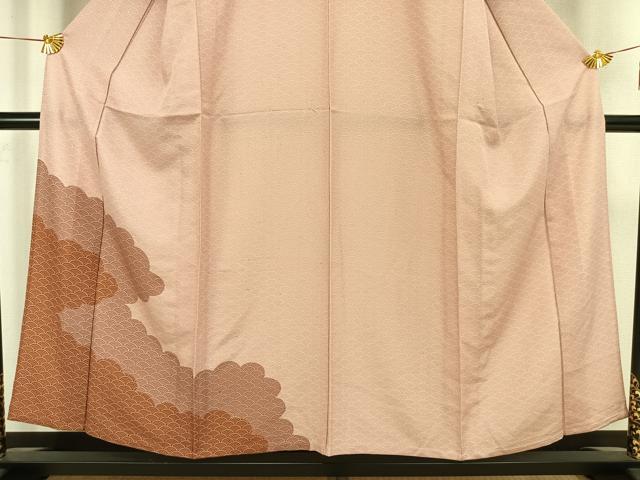 平和屋着物▽訪問着　単衣　青海波　正絹　逸品　AAAV8450fy