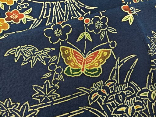 平和屋着物■上質な小紋 型染め エ霞花蝶文 正絹 逸品 未使用 BAAN7082hz 平和屋着物■上質な小紋 型染め エ霞花蝶文 正絹 逸品 未使用 BAAN7082hz