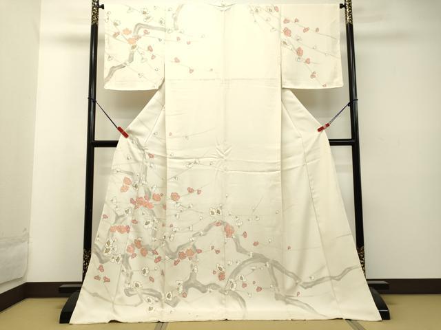 平和屋着物●訪問着 駒刺繍 枝花文 金彩 ロング丈 正絹 逸品 DAAU0625tw