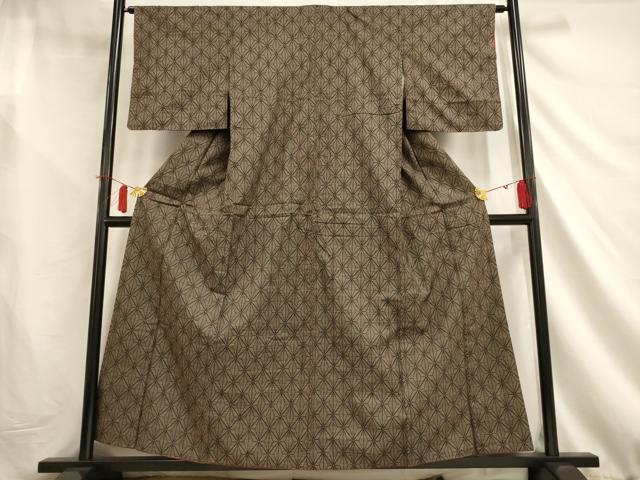 平和屋着物■本場大島紬 7マルキ 幾何学文 正絹 逸品 AAAS5210jd