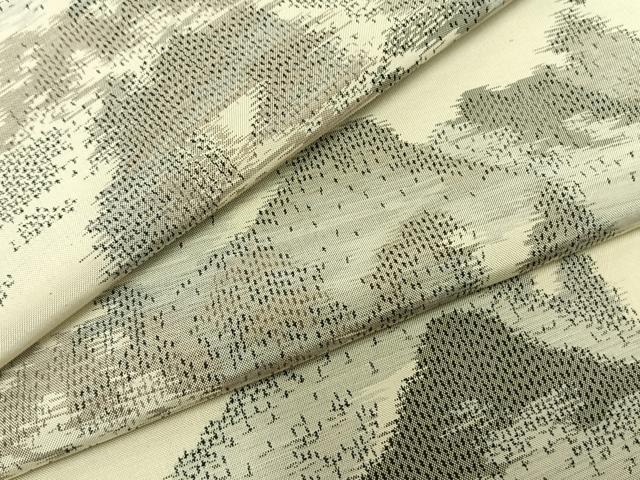 平和屋着物▽上質な紬　単衣　風景文　正絹　逸品　AAAZ9138fy