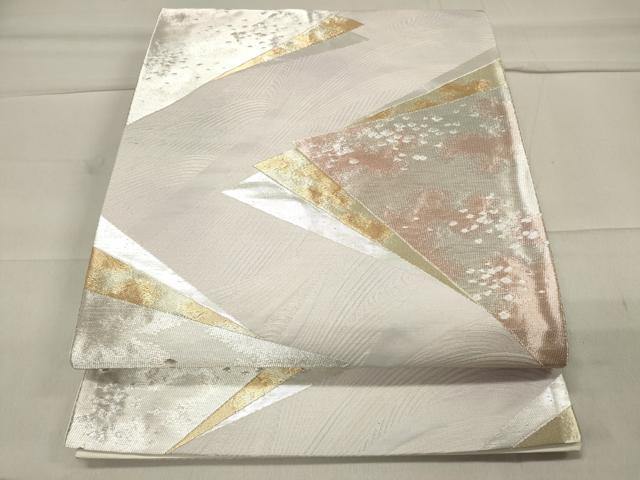 平和屋着物◎六通柄袋帯　色紙重ね箔散らし　金銀糸　正絹　逸品　CAAT4760in