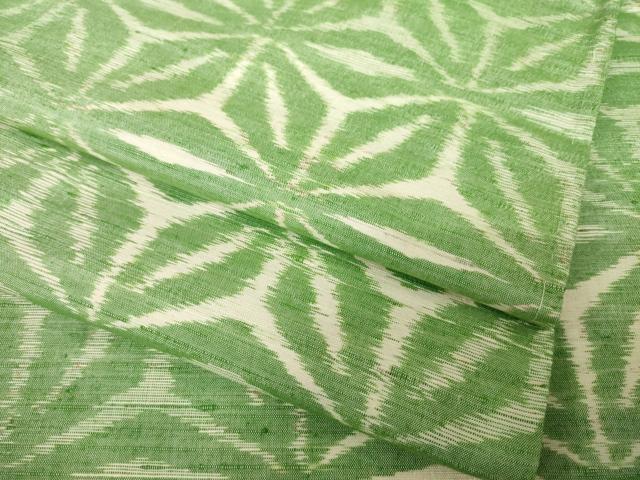 Kimono - 平和屋着物▽上質な紬　単衣　麻の葉文様　正絹　逸品　AABG7667ck