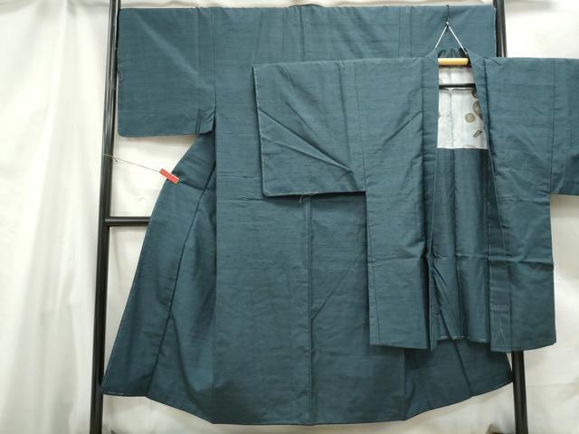 平和屋着物■男性 紬 アンサンブル 長羽織 霞文 正絹 逸品 DABC0635qa