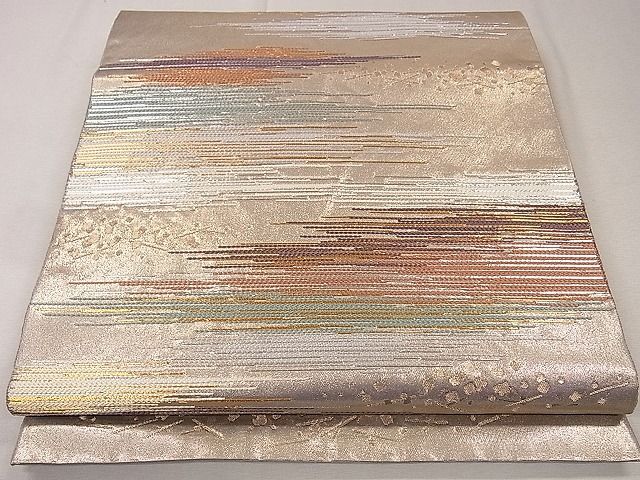 平和屋着物■六通柄袋帯　霞箔散らし　金銀糸　逸品　ha6135