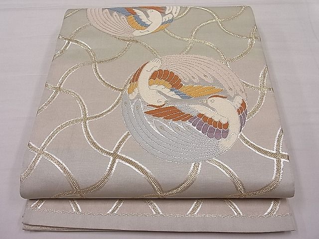 平和屋着物■両面　六通柄袋帯　唐織　飛鳥丸文　金銀糸　逸品　ut6952