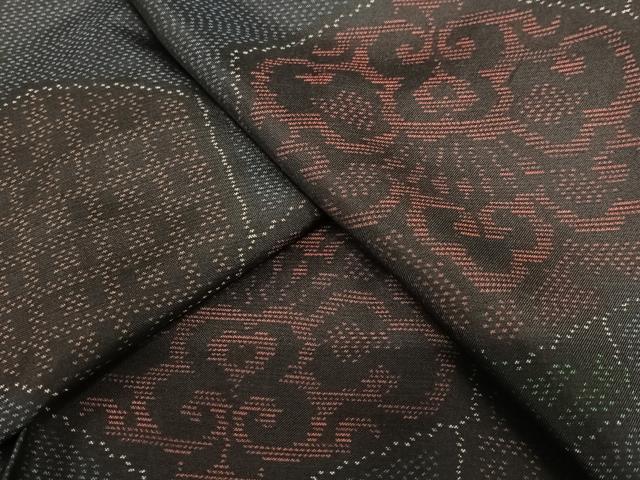Full-Length Under-Kimono - 平和屋着物●本場大島紬　花亀甲文　正絹　逸品　AAAV7225zg