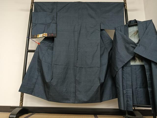 平和屋着物●男性　本場大島紬　アンサンブル　100亀甲　総詰め　手織　繁多忠利作　証紙付き　正絹　逸品　AAAZ7520zg