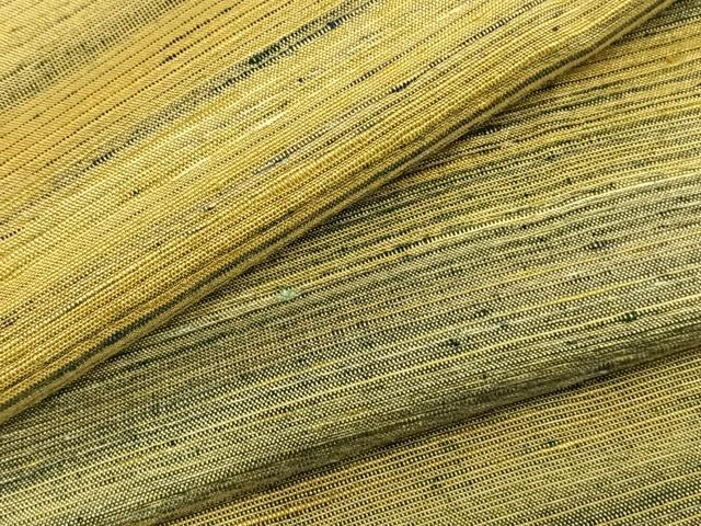 平和屋着物▽上質な紬　単衣　横縞　正絹　逸品　AAAZ9145fy