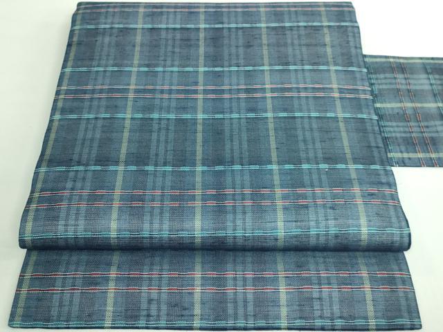 平和屋着物■極上　夏物　九寸名古屋帯　格子　逸品　DZAB0501kh5
