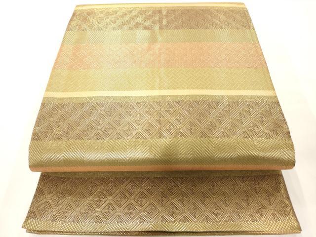 平和屋着物◎全通柄袋帯　吉祥文　金糸　正絹　逸品　AAAM7931jz