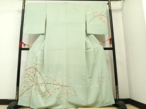 平和屋着物●訪問着 駒刺繍 枝花文 金彩 正絹 逸品 AAAW1839ph 平和屋着物●訪問着 駒刺繍 枝花文 金彩 正絹 逸品 AAAW1839ph